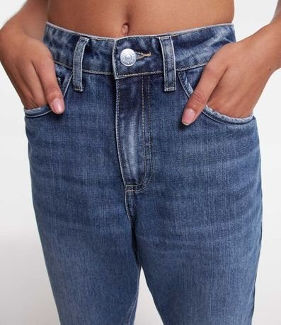 Pantalón Mom en Jeans con Recortes en el Bajo 4