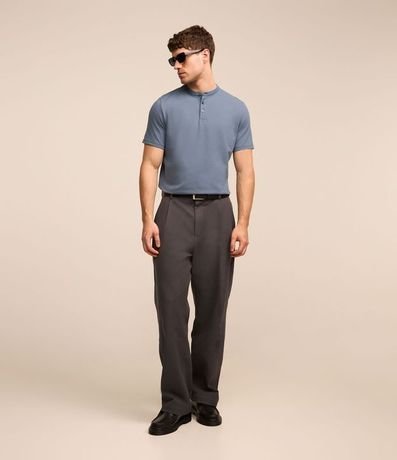 Remera en Algodón con Textura y Cuello Padre 2
