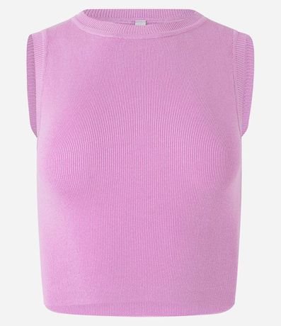 Blusa Musculosa Cropped en Viscosa Acanalada 5