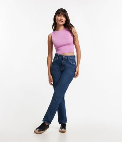 Blusa Musculosa Cropped en Viscosa Acanalada 2