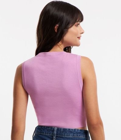 Blusa Musculosa Cropped en Viscosa Acanalada 4