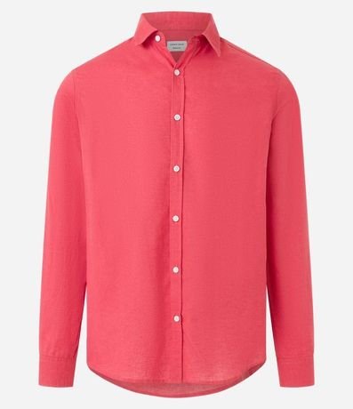 Camisa Comfort Básica en Lino Manga Larga 7