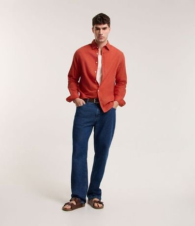 Camisa Comfort Básica en Lino Manga Larga 2