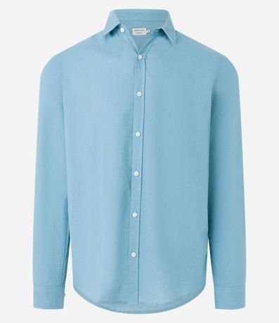 Camisa Comfort Básica en Lino Manga Larga 5