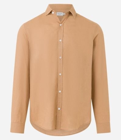 Camisa Comfort Básica en Lino Manga Larga 6