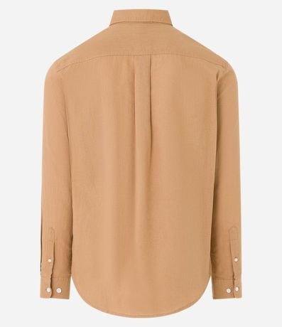 Camisa Comfort Básica en Lino Manga Larga 7