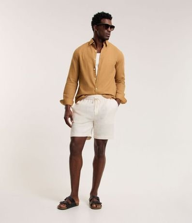 Camisa Comfort Básica en Lino Manga Larga 2