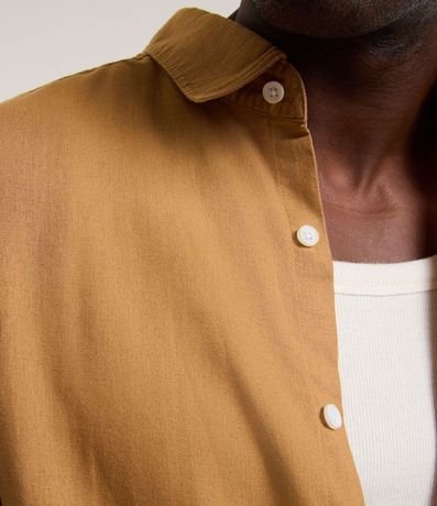 Camisa Comfort Básica en Lino Manga Larga 4
