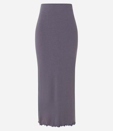 Pollera Midi en Rib con Abertura y Bajo Picot 6