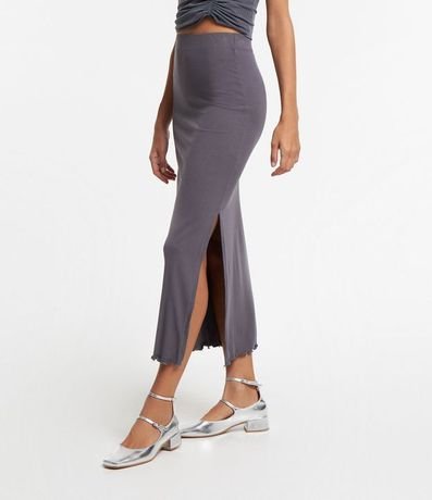 Pollera Midi en Rib con Abertura y Bajo Picot 2