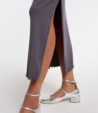 Pollera Midi en Rib con Abertura y Bajo Picot 5