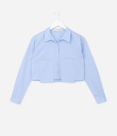 Camisa Cropped Infantil en Tricolina con Bolsillo - Talle 5 al 14 años