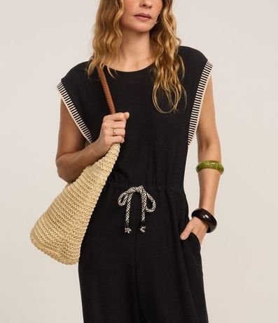 Mono en Viscosa con Sisa de Punto y Lazo en la Cintura 4