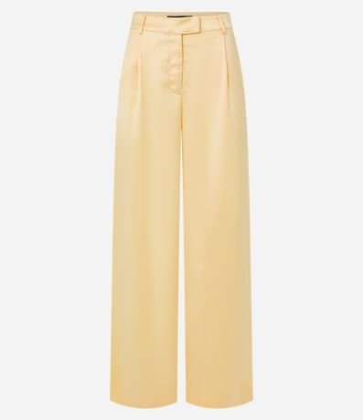 Pantalón Pantalona Satinada con Cintura Mediana 5