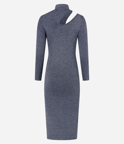 Vestido Midi en Viscosa con Recorte Cutout y Detalle en Hilo Metalizado 8