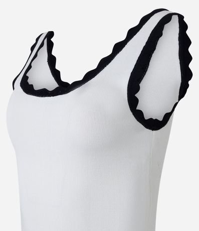 Blusa Musculosa en Viscosa con Detalle de Ondas 6