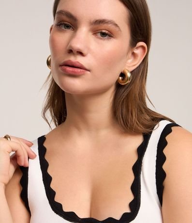 Blusa Musculosa en Viscosa con Detalle de Ondas 3