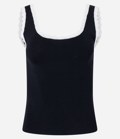 Blusa Musculosa en Viscosa con Detalle de Ondas 6