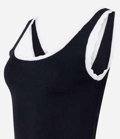 Blusa Musculosa en Viscosa con Detalle de Ondas 7