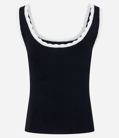 Blusa Musculosa en Viscosa con Detalle de Ondas 8