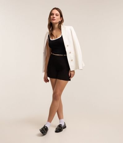 Blusa Musculosa en Viscosa con Detalle de Ondas 2