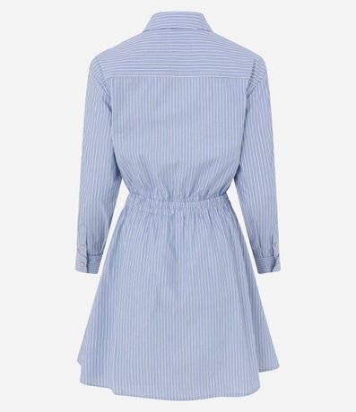 Vestido Chemise en Tricolina con Abotonado Delantero y Estampa a Rayas 6