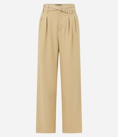 Pantalón Recto en Sastrería con Cinturón Cruzado 5