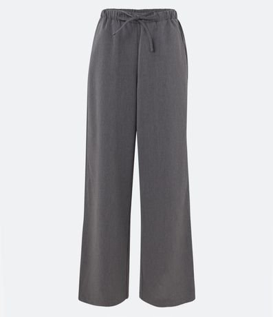 Pantalón Recto en Viscosa con Cintura Elástica y Bolsillo Cuchillo 4