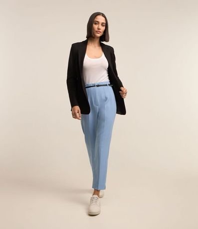 Pantalón Carrot en Sastrería con Cinturón en Pu