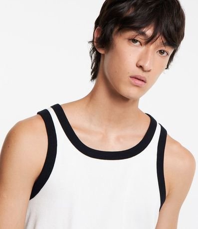 Musculosa en Rib con Bies Contrastante 4