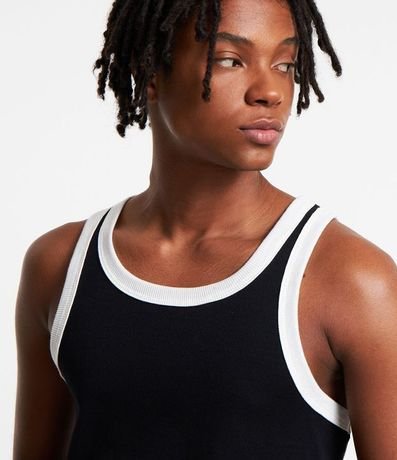 Musculosa en Rib con Bies Contrastante 4