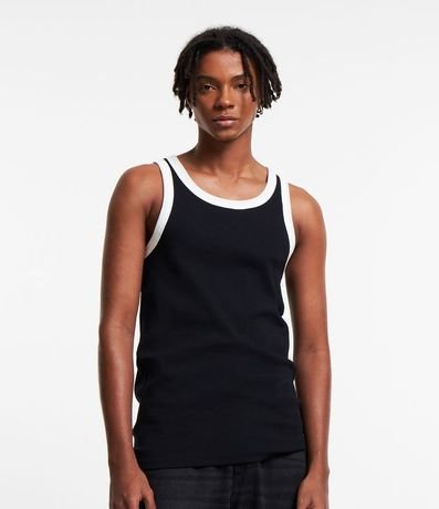 Musculosa en Rib con Bies Contrastante 5