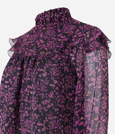 Blusa en Chiffon con Lastex en el Cuello y Estampa Floral Liberty 6