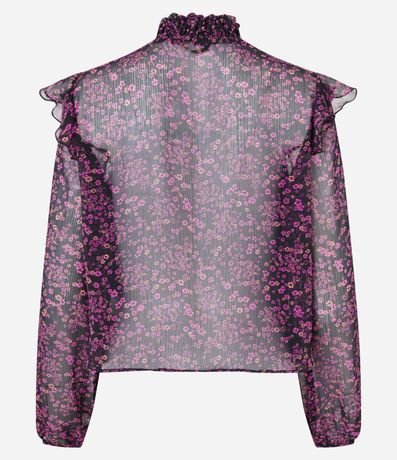 Blusa en Chiffon con Lastex en el Cuello y Estampa Floral Liberty 7
