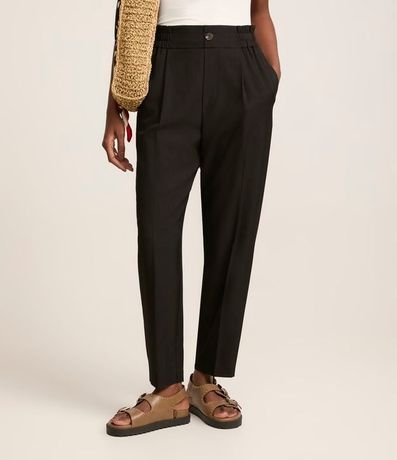 Pantalón Carrot Sastrería con Cintura Elástica y Pliegues 3