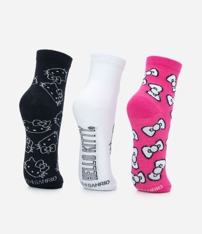 Kit 03 Medias Infantiles con Estampa Hello Kitty - Talle 19 al 34 3
