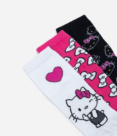 Kit 03 Medias Infantiles con Estampa Hello Kitty - Talle 19 al 34 5