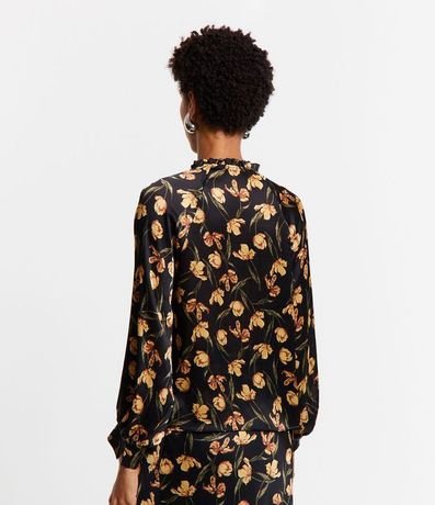 Blusa en Chiffon con Lazo en el Cuello y Estampado Floral 5