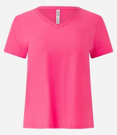 Blusa T-shirt en Flamé con Cuello V 7