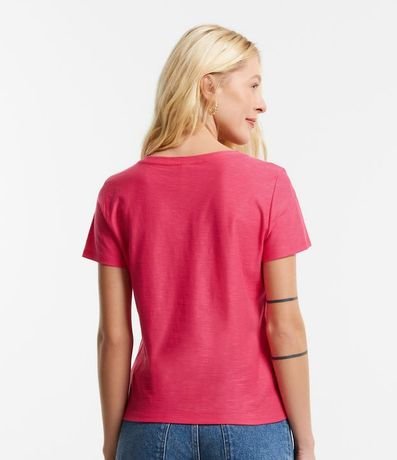 Blusa T-shirt en Flamé con Cuello V 4