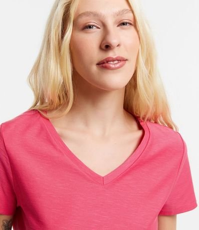 Blusa T-shirt en Flamé con Cuello V 5