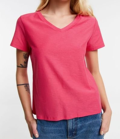 Blusa T-shirt en Flamé con Cuello V 6