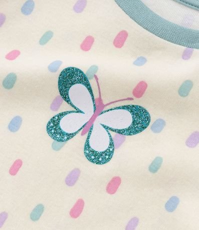 Pijama Infantil en Rib de Lunares con Mariposa Brillosa - Talle 1 a 4 años 8