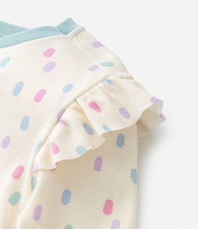 Pijama Infantil en Rib de Lunares con Mariposa Brillosa - Talle 1 a 4 años 5