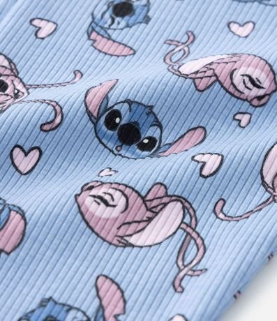 Pijama Infantil Acanalado con Estampa Stitch - Talle 5 a 14 años 3