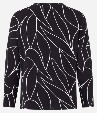 Blusa en Viscosa con Estampado en Follaje Contrastante 7