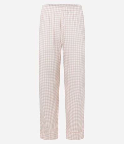 Pijama Americano Largo en Viscolycra con Estampado en Cuadros 7