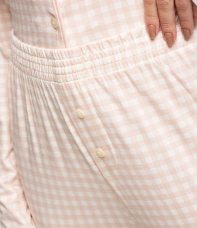 Pijama Americano Largo en Viscolycra con Estampado en Cuadros 4