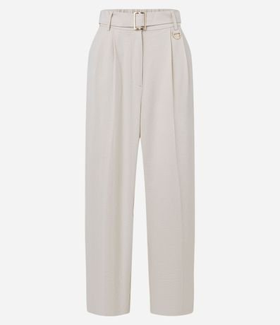 Pantalón Carrot en Airflow con Cinturón Hebilla y Pliegues 6