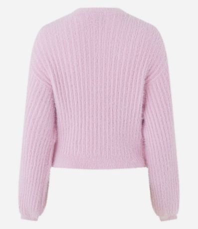 Cardigan Corto de Punto con Peluche 7